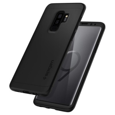 „Spigen“ Thin Fit 360 plastikinis Samsung Galaxy S9+ (G965) juodas dėklas - nugarėlė + apsauginis ekrano stiklas / Priedai.lt