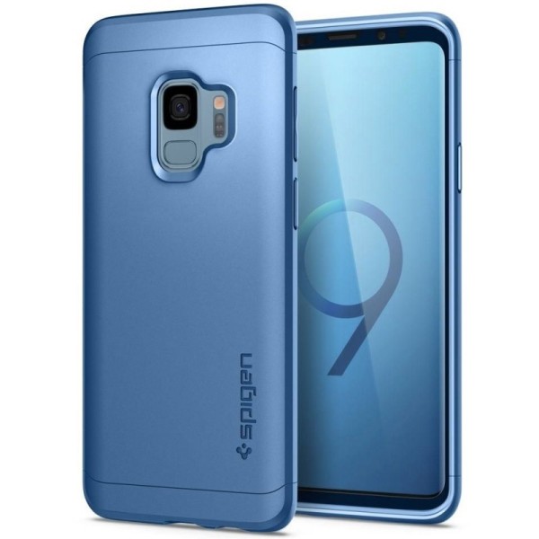 „Spigen“ Thin Fit 360 plastikust kaaned - sinine + kaitsev ekraaniklaas (Galaxy S9)