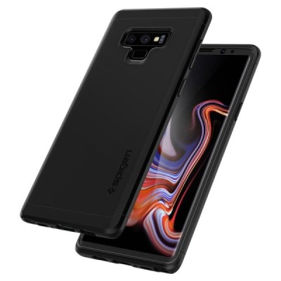 „Spigen“ Thin Fit 360 plastikinis Samsung Galaxy Note 9 (N960F) juodas dėklas - nugarėlė + apsauginis ekrano stiklas / Priedai.l