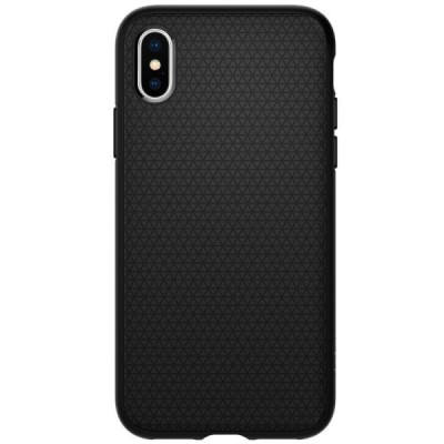 „Spigen“ Liquid Air Apple iPhone X (iPhone Xs) juodas kieto silikono dėklas / Priedai.lt