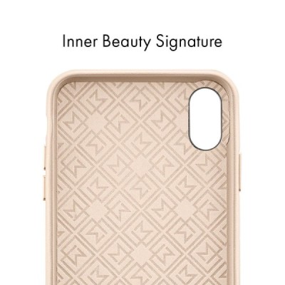 „Spigen“ La Manon Calin Apple iPhone X (iPhone Xs) smėlio spalvos odinis dėklas - nugarėlė / Priedai.lt