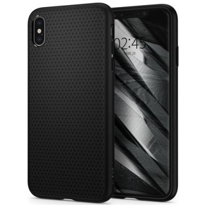 „Spigen“ Liquid Air Apple iPhone Xs Max juodas kieto silikono dėklas / Priedai.lt