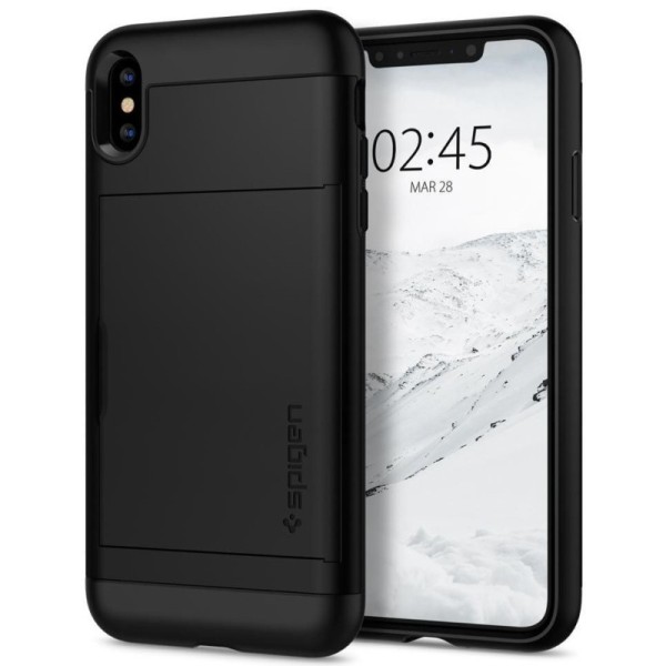 „Spigen“ Slim Armor CS kaaned - must (iPhone X / Xs)