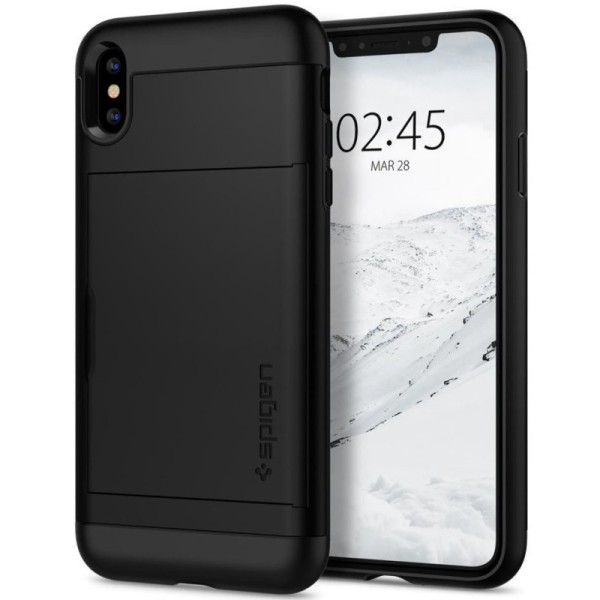 „Spigen“ Slim Armor CS kaaned - must (iPhone Xs Max)