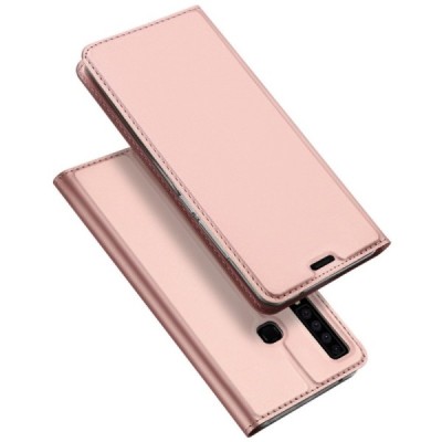 „Dux Ducis“ Skin serijos Samsung Galaxy A9 2018 (A9 Star Pro) rožinis odinis atverčiamas dėklas / Priedai.lt