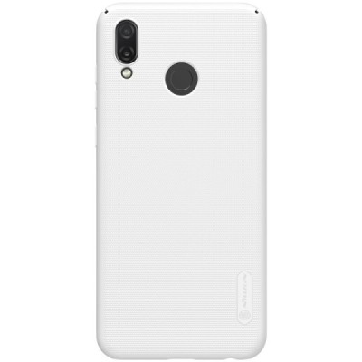 Huawei Honor Play Nillkin Frosted Shield baltas plastikinis dėklas + apsauginė ekrano plėvelė / Priedai.lt