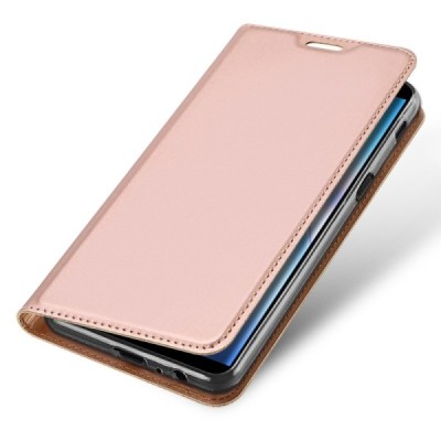 „Dux Ducis“ Skin serijos Samsung Galaxy J6+ 2018 (J610) rožinis odinis atverčiamas dėklas / Priedai.lt