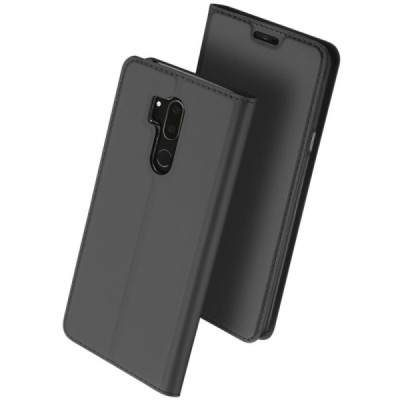 „Dux Ducis“ Skin serijos LG G7 ThinQ juodas odinis atverčiamas dėklas / Priedai.lt
