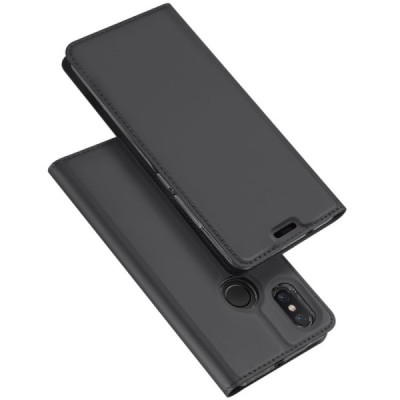 „Dux Ducis“ Skin serijos Xiaomi Mi 8 juodas odinis atverčiamas dėklas / Priedai.lt