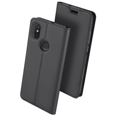 „Dux Ducis“ Skin serijos Xiaomi Mi 8 juodas odinis atverčiamas dėklas / Priedai.lt
