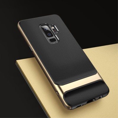 „Rock“ Royce sustiprintos apsaugos Samsung Galaxy S9+ (G965) juodas aukso spalvos apvadais kieto silikono (TPU) ir plastiko dėkl