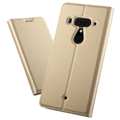 Solidus HTC U12 Plus auksinis odinis atverčiamas dėklas / Priedai.lt