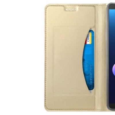 Solidus HTC U12 Plus auksinis odinis atverčiamas dėklas / Priedai.lt