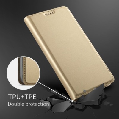 Solidus HTC U12 Plus auksinis odinis atverčiamas dėklas / Priedai.lt