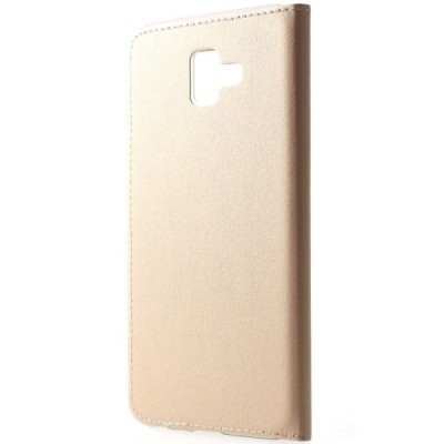 Samsung Galaxy J6+ 2018 (J610F) auksinis atverčiamas „View Window“ dėklas su langeliu / Priedai.lt