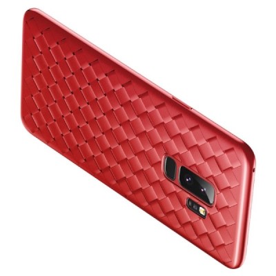 „Baseus“ Weaving Samsung Galaxy S9+ (G965) raudonas kieto silikono dėklas / Priedai.lt