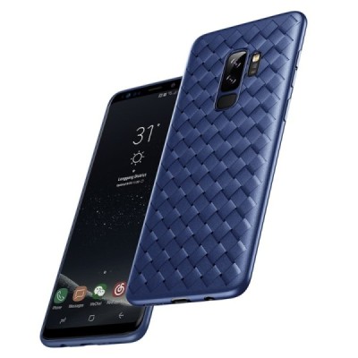 „Baseus“ Weaving Samsung Galaxy S9+ (G965) mėlynas kieto silikono dėklas / Priedai.lt