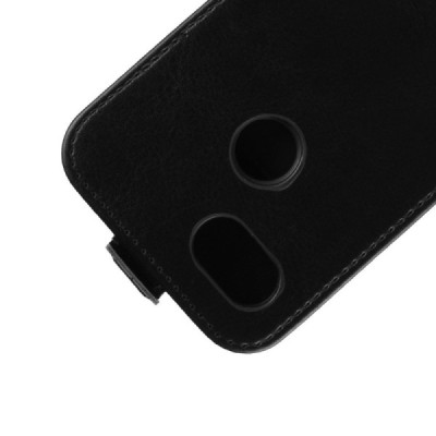 Google Pixel 3 klasikinis vertikaliai atverčiamas juodas odinis dėklas / Priedai.lt