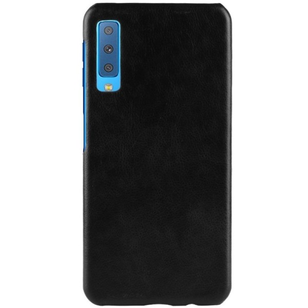 „Litchi“ Skin Leather kaaned - must (Galaxy A7 2018)