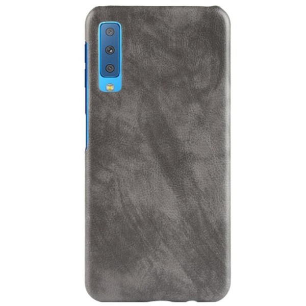„Litchi“ Skin Leather kaaned - hall (Galaxy A7 2018)