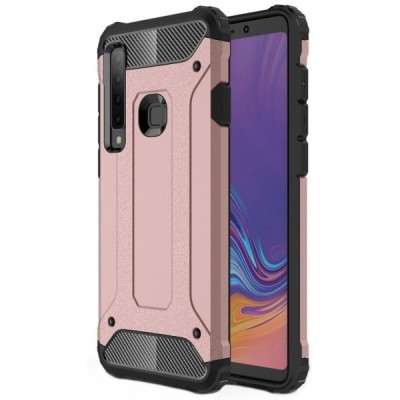 Sustiprintos apsaugos Samsung Galaxy A9 2018 (A9 Star Pro) rožinis kieto silikono (TPU) ir plastiko dėklas / Priedai.lt