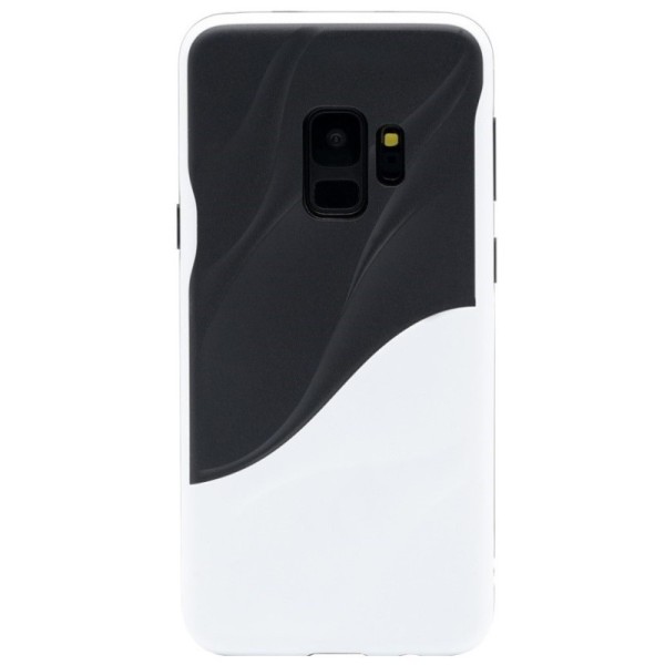 „3D“ Wave Pattern kaaned - must / valge (Galaxy S9)