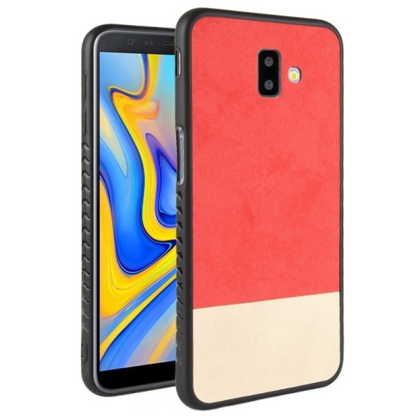 „Bi-Color“ Splicing kaaned - Beež värv / punane (Galaxy J6+ 2018)