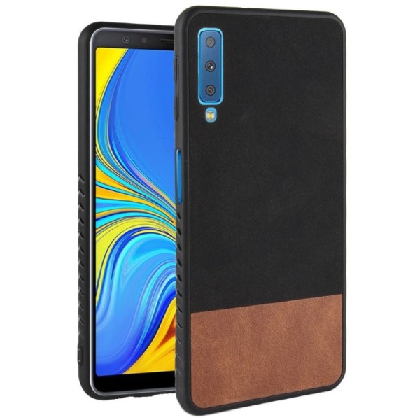 „Bi-Color“ Splicing kaaned - pruun / must (Galaxy A7 2018)