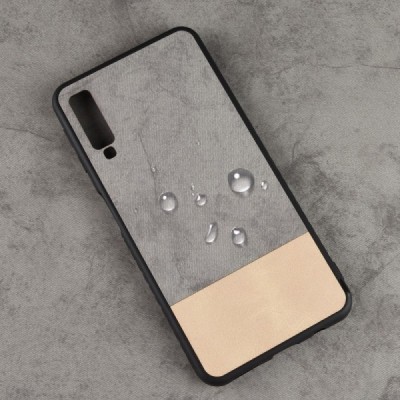 „Bi-Color“ Splicing Samsung Galaxy A7 2018 (A750) pilkas, smėlio spalvos odinis dėklas / Priedai.lt
