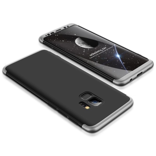 Thin Fit 360“ plastikust kaaned - must / hõbedane (Galaxy S9)