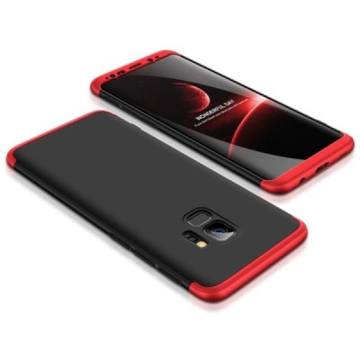 „Thin Fit 360“ plastikinis Samsung Galaxy S9 (G960F) juodas dėklas - nugarėlė raudonos spalvos apvadais / Priedai.lt