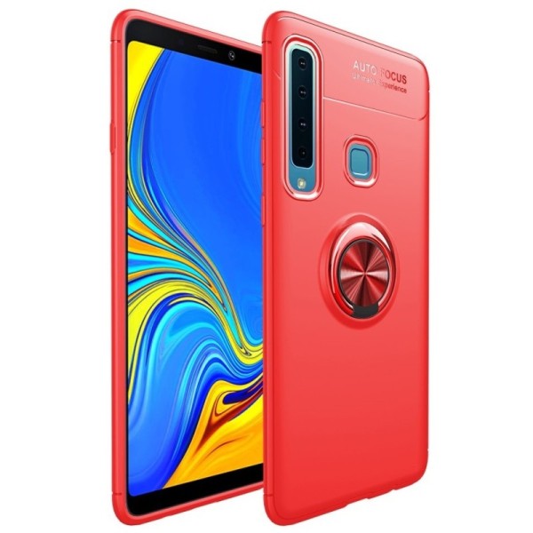 „FOCUS“ Kickstand Kõva silikoon (TPU) kaaned - punane (Galaxy A9 2018)