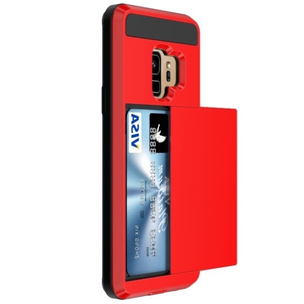 „Sliding“ Card Holder kaaned - punane (Galaxy S9)