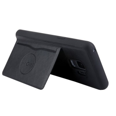 „Kickstand“ Card Holder Samsung Galaxy S9 (G960) juodas odinis dėklas / Priedai.lt