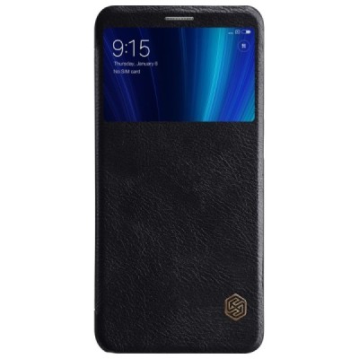 Prabangus „Nillkin“ Qin serijos juodas odinis atverčiamas Xiaomi Mi 6X (Xiaomi Mi A2) dėklas / Priedai.lt