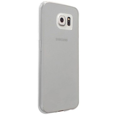 Samsung Galaxy S6 (G920) skaidrus (permatomas) kieto silikono TPU ploniausias pasaulyje pilkas dėklas / Priedai.lt