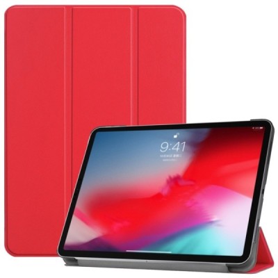 Apple iPad Pro 11 (2018, 1-os kartos) atverčiamas raudonas odinis dėklas - knygutė | Priedai.lt