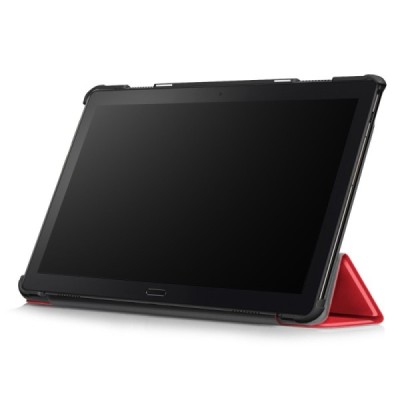 Lenovo Tab P10 (TB-X705F) atverčiamas raudonas odinis dėklas (sulankstomas) / Priedai.lt
