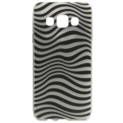 Samsung Galaxy A5 (A500) Zebra kieto silikono (TPU) juodas dėklas - nugarėlė / Priedai.lt