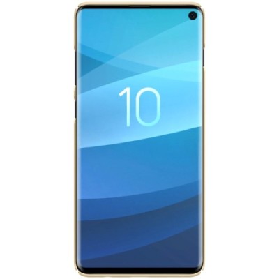 Samsung Galaxy S10 (G973) Nillkin Frosted Shield auksinis plastikinis dėklas / Priedai.lt