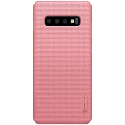 Samsung Galaxy S10 (G973) Nillkin Frosted Shield rožinis plastikinis dėklas / Priedai.lt