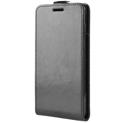 Samsung Galaxy S10 (G973) klasikinis vertikaliai atverčiamas juodas odinis dėklas / Priedai.lt