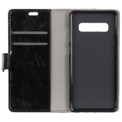 Samsung Galaxy S10+ (G975) atverčiamas juodas odinis dėklas - piniginė / Priedai.lt