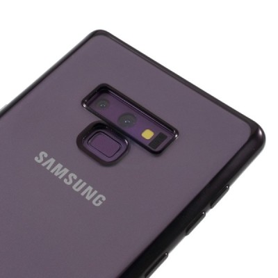 Samsung Galaxy Note 9 (N960F) Silikoninis skaidrus dėklas, juodas / Priedai.lt