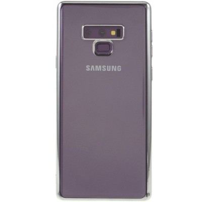 Samsung Galaxy Note 9 (N960F) Silikoninis skaidrus dėklas, sidabrinis / Priedai.lt