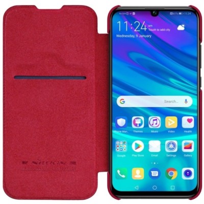 Prabangus „Nillkin“ Qin serijos raudonas odinis atverčiamas Huawei P smart 2019 (Honor 10 Lite) dėklas - knygutė / Priedai.lt