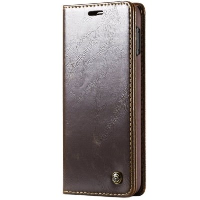 Samsung Galaxy S10e (G970) „CaseMe“ solidus atverčiamas rudas odinis dėklas - knygutė / Priedai.lt