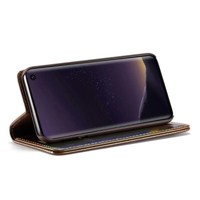 Samsung Galaxy S10e (G970) „CaseMe“ solidus atverčiamas rudas odinis dėklas - knygutė / Priedai.lt