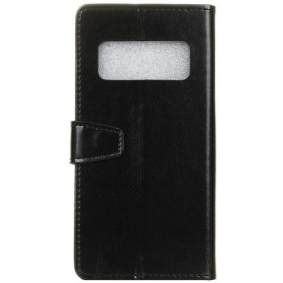 Samsung Galaxy S10e (G970) atverčiamas juodas odinis dėklas - piniginė / Priedai.lt