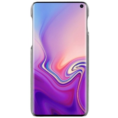 „Litchi“ Skin Leather Samsung Galaxy S10e (G970) pilkas plastikinis dėklas - nugarėlė / Priedai.lt